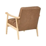 Leknes Retro Faux Leather Armchair (Brown) - Image 3
