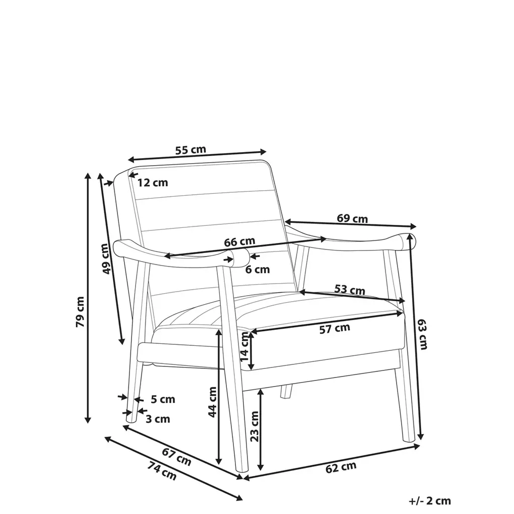 Leknes Retro Faux Leather Armchair (Brown) - Image 7