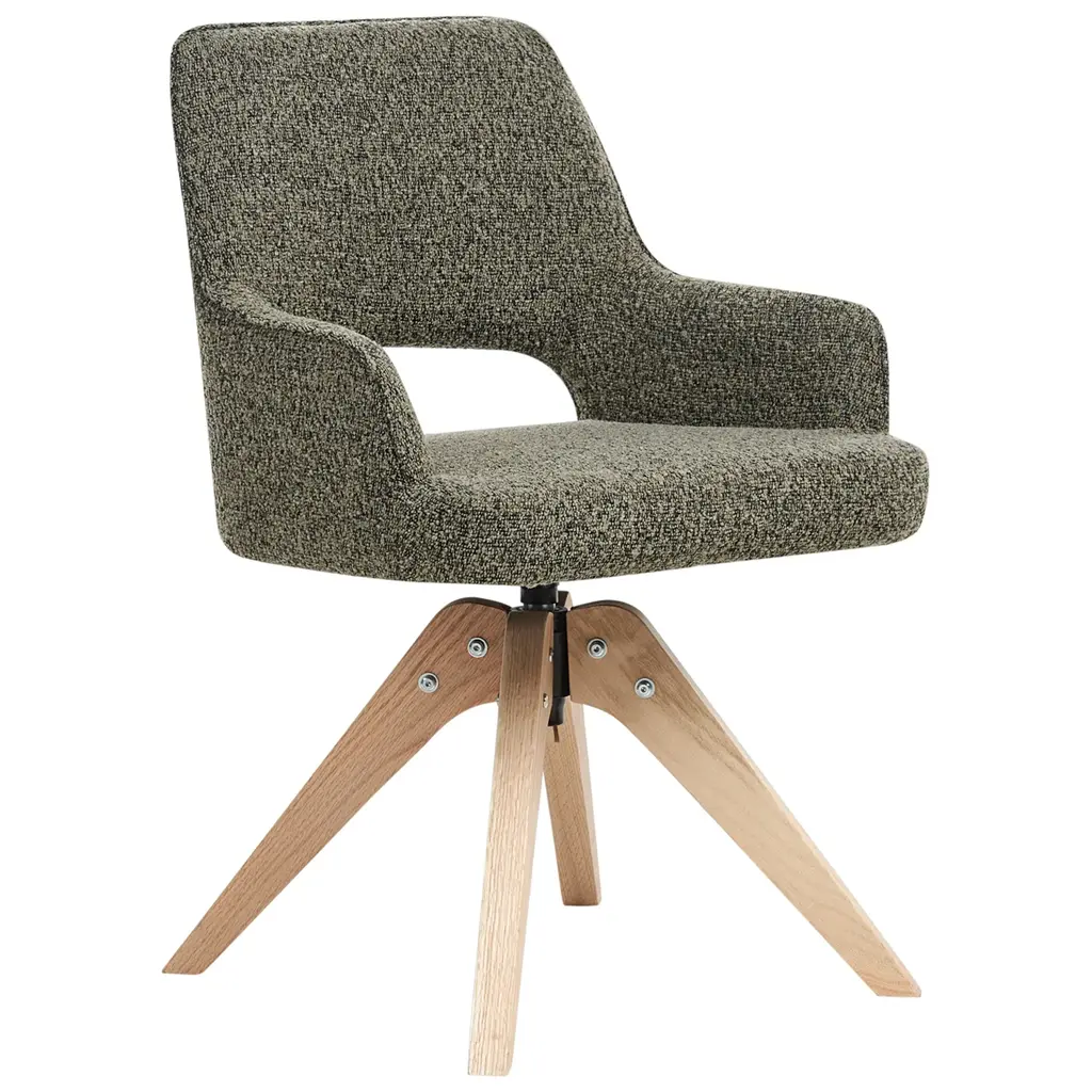 Moravia Swivel Dining Chair (Green Bouclé) - Image 2