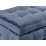 Michigan Velvet Ottoman (Dark Blue) - Image 5
