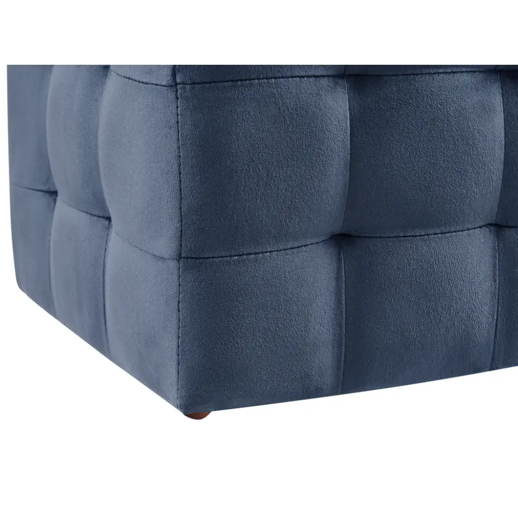 Michigan Velvet Ottoman (Dark Blue) - Image 6