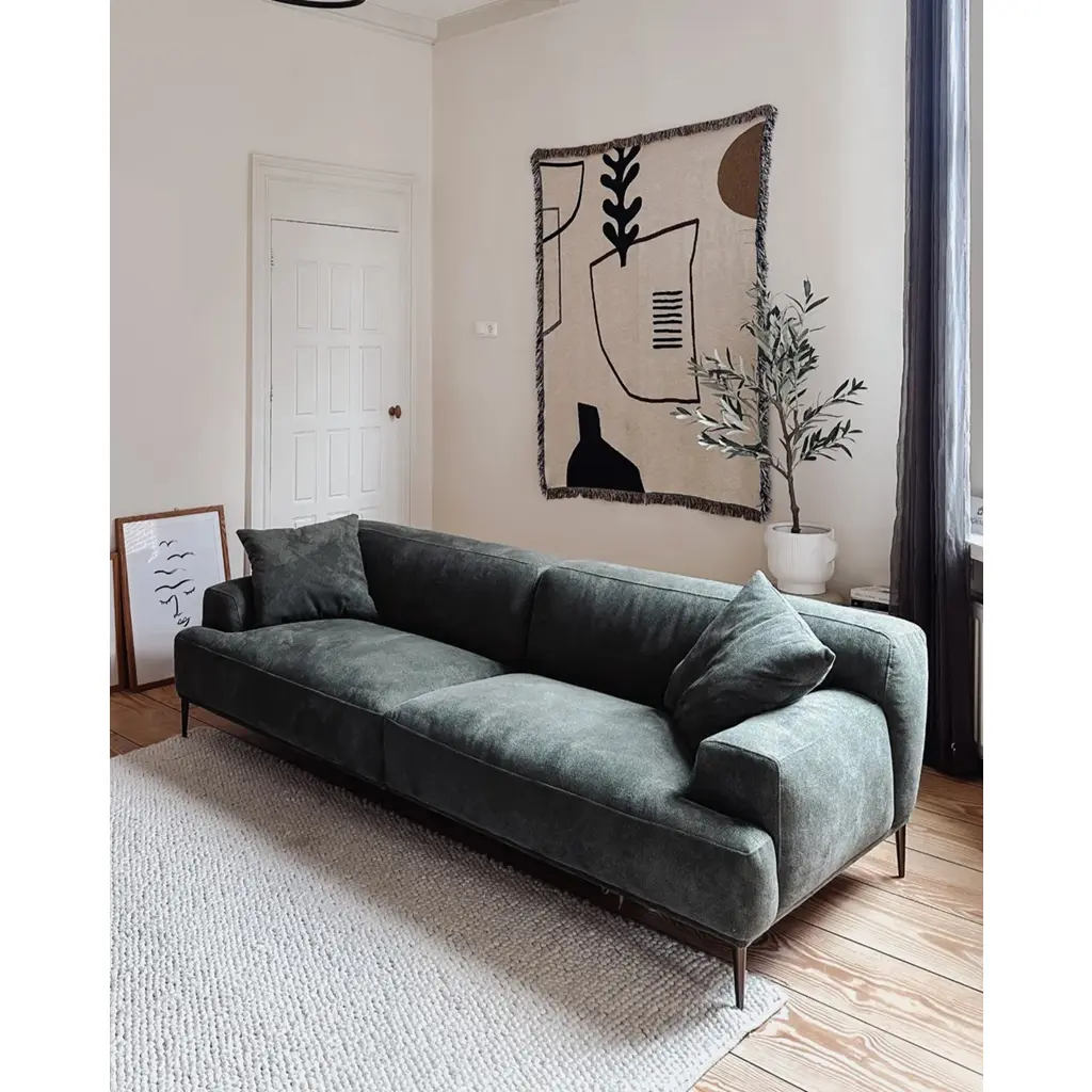 Matila 3-Seater Sofa (Green Velvet) - Image 11