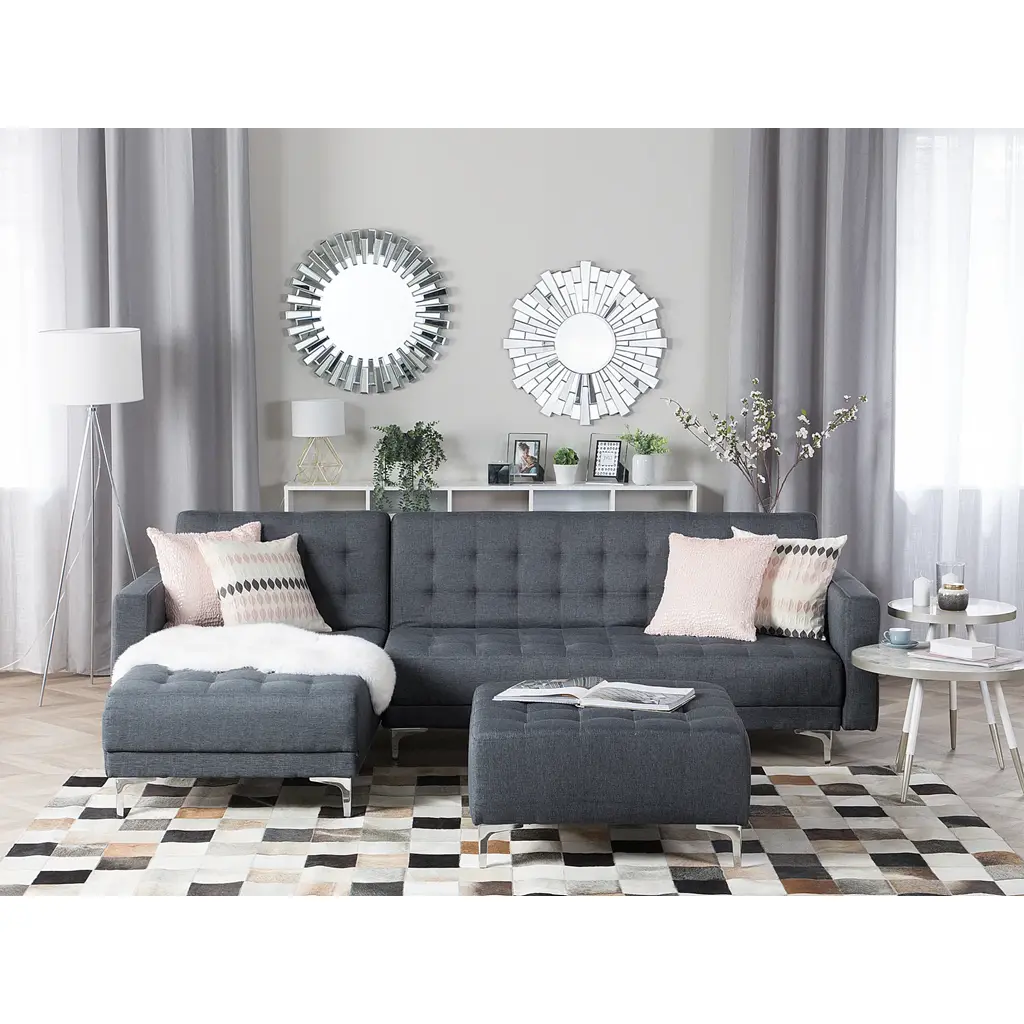 Aberdeen Modular Corner Sofa Bed (Dark Grey) - Image 9