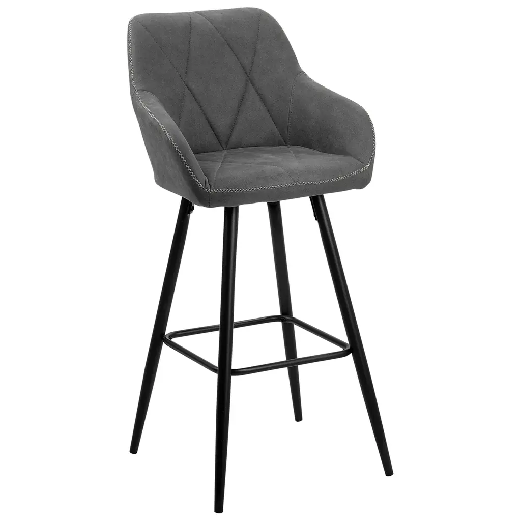 Darien Fabric Bar Stools - Set of 2 (Dark Gray) - Image 2