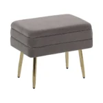 Odessa Velvet Storage Bench (Grey & Gold)