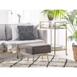 Odessa Velvet Storage Bench (Grey & Gold) - Image 6