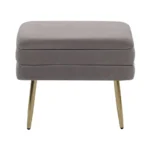 Odessa Velvet Storage Bench (Grey & Gold) - Image 3