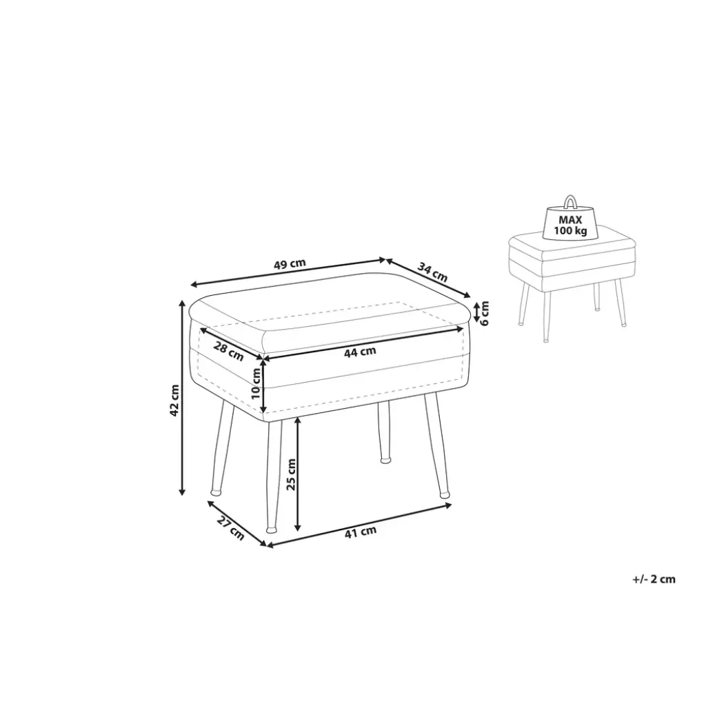 Odessa Velvet Storage Bench (Grey & Gold) - Image 8