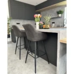 Darien Fabric Bar Stools - Set of 2 (Dark Gray) - Image 10