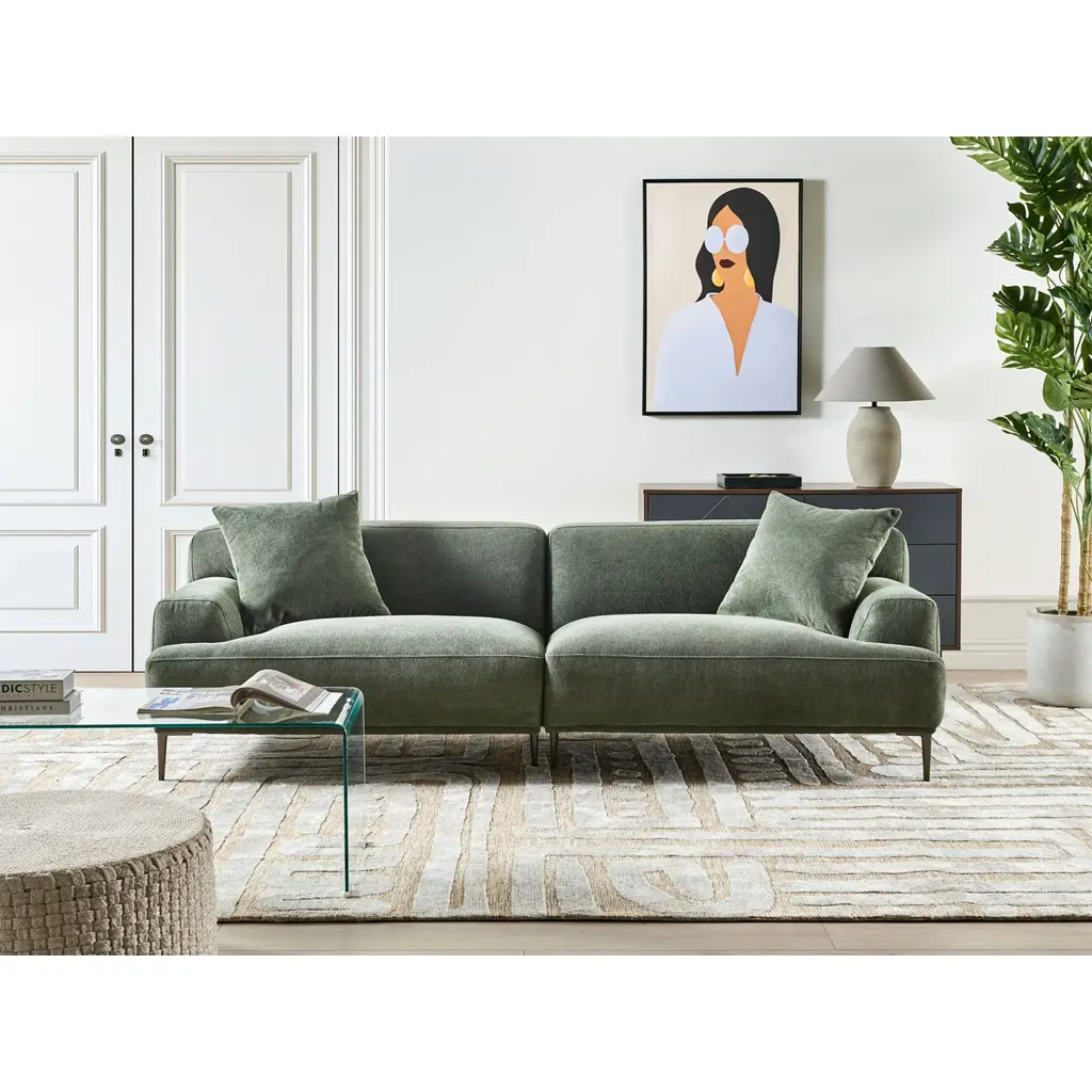 Matila 3-Seater Sofa (Green Velvet) - Image 9