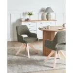 Moravia Swivel Dining Chair (Green Bouclé) - Image 9