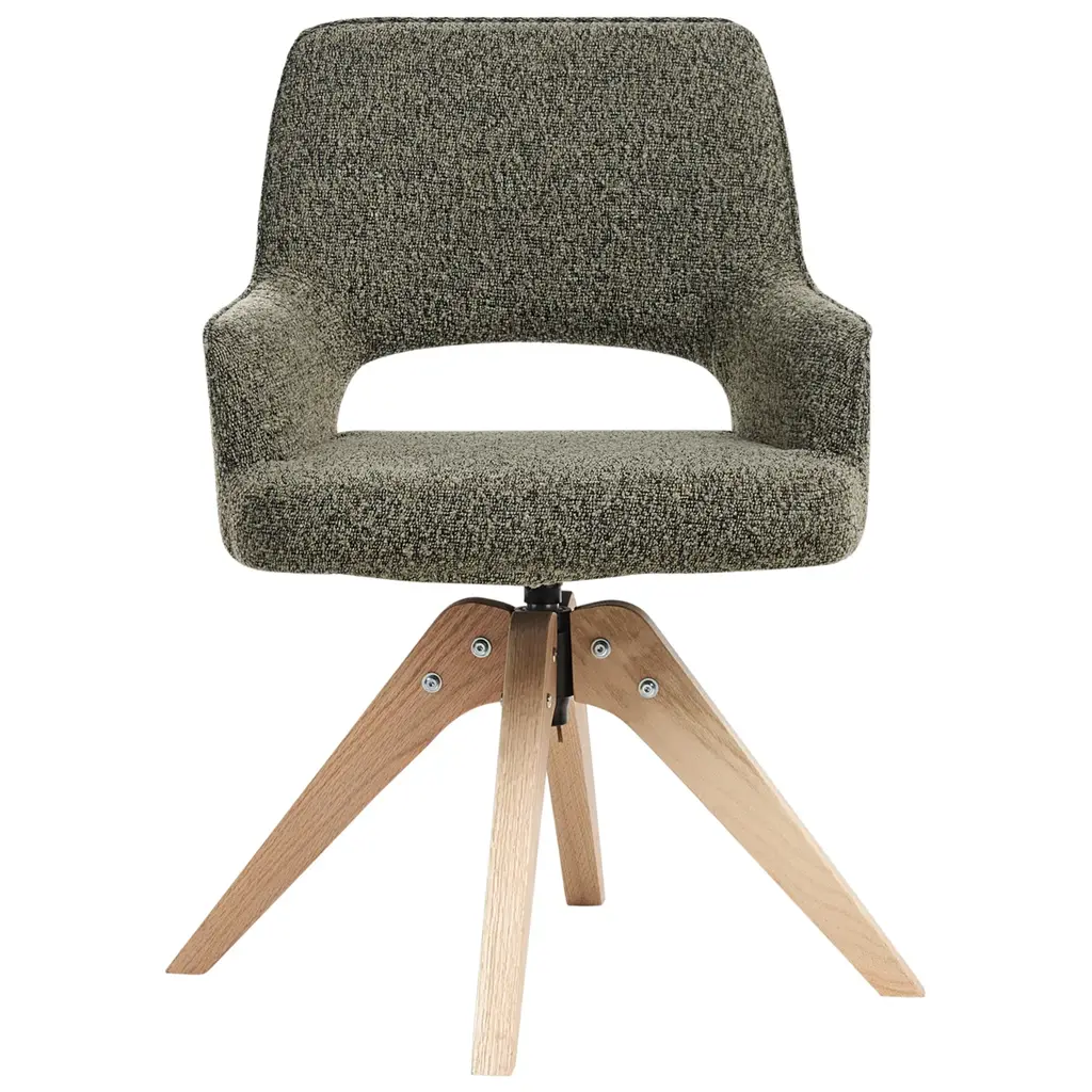 Moravia Swivel Dining Chair (Green Bouclé) - Image 3