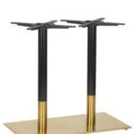 Midas Rectangular Twin Table Base (DH Black/Brass)