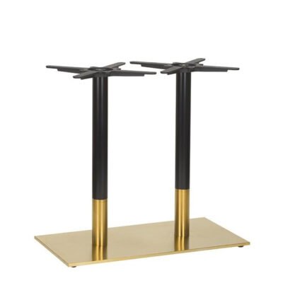 Midas Rectangular Twin Table Base (DH Black/Brass)